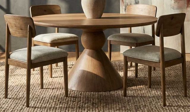 Liberty Furniture Briarcrest 5-Piece Taupe/Tobacco Round Optional Pedestal Dining Table Set-0
