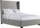 Elements International Magnolia Grey Queen Upholstered Bed-0