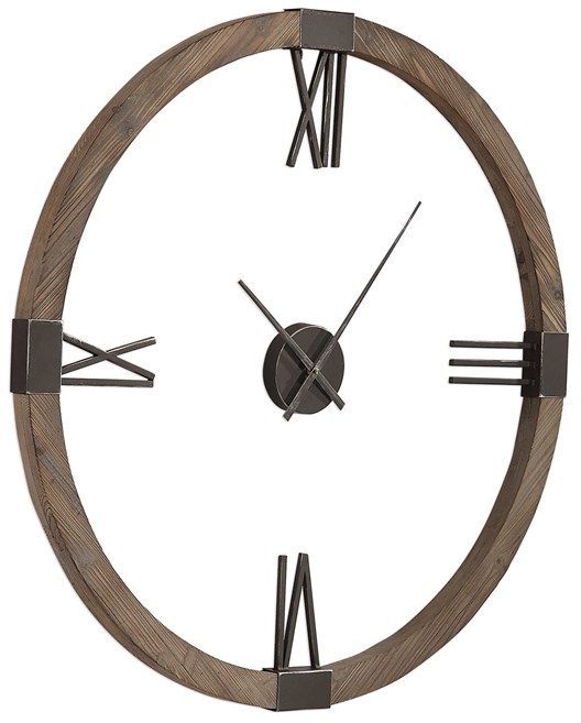 Uttermost® Marcelo Brown Modern Wall Clock-3