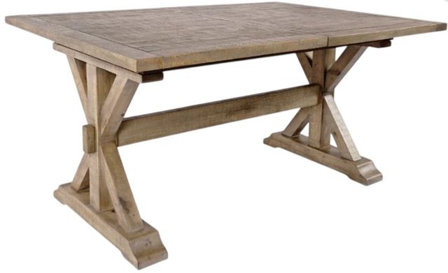 Jofran Inc. Carlyle Crossing 6-Piece Brown Trestle Dining Table Set-1