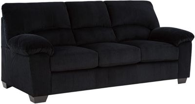 front view of the Signature Design by Ashley® SimpleJoy Onyx Sofa