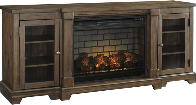 Signature Design by Ashley® Flynnter 75" Medium Brown TV Stand with Electric Fireplace-0