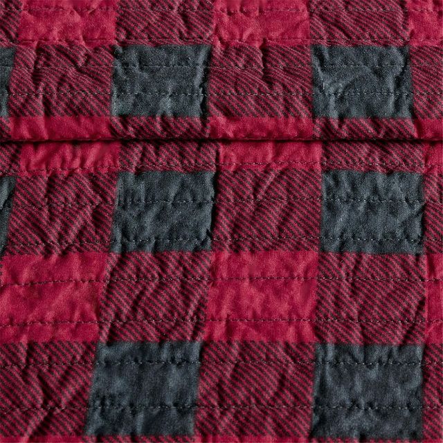 Olliix by Woolrich Red King/California King Buffalo Check Oversized Quilt Mini Set-3