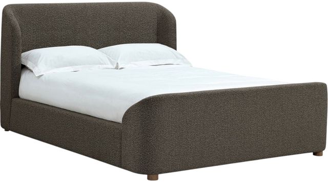 Modus Furniture Virgil Kiki Pumpernickel Queen Upholstered Platform Bed-0