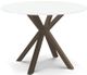 Amisco Customizable Asterisk White Glass Round Table with Starburst Stand-0