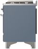 Ilve® Majestic III 60" Blue Gray Pro Style Dual Fuel Liquid Propane Range with French Top and Chrome Trim-4