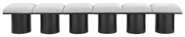 Meridian Furniture Pavilion 6-Piece Cream/Black 108" Modular Bench Set-1
