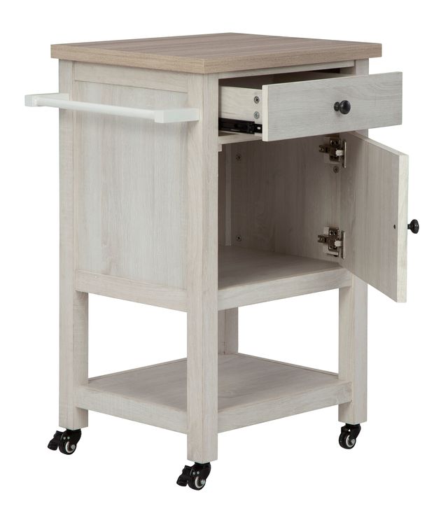 Signature Design by Ashley® Boderidge Antique White Bar Cart-2
