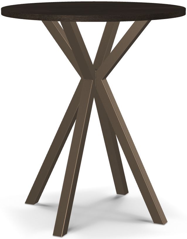 Amisco Customizable Asterisk 36" Round Birch Bar Table with Metal Stand-0