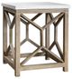 Uttermost® Catali Ivory Limestone Top End Table with Warm Oatmeal Wash Base-0