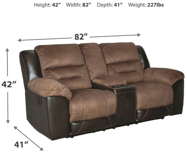 Signature Design by Ashley® Earhart Chestnut Double Reclining Loveseat with Console-4