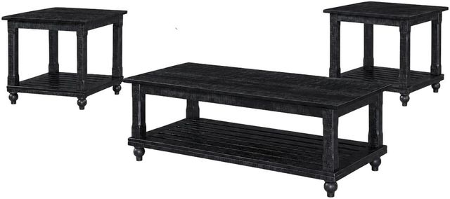 New Classic® Home Furnishings Cade 3-Piece Distressed Black Occasional Table Set-0