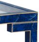 Chelsea House Decker Blue Lapis Side Table with Gold Trim and Glass Top and Shelf-1