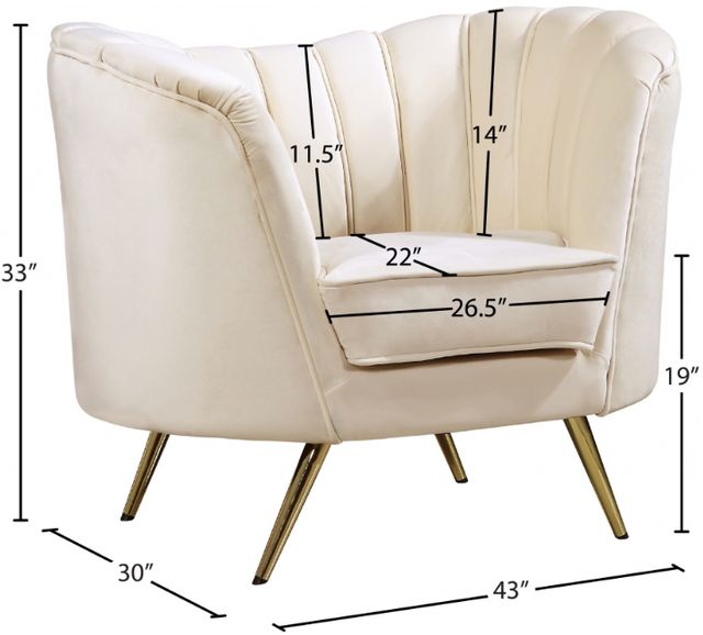 Meridian Furniture Margo Cream Upholstered Chair-1