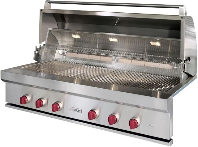 Wolf® 6-Burner Stainless Steel Built In Natural Gas Grill