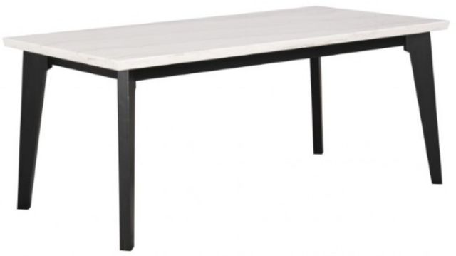 Furniture of America® Sabro White Rectangular Dining Table with Black Base-0
