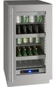 U-Line 5 Class Collection 18” 3.7 Cu. Ft. Stainless Steel Beverage Center with Glass Door-0