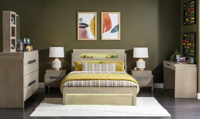 Legacy Kids Teen District Weathered Oak Full Youth Panel Bed-1