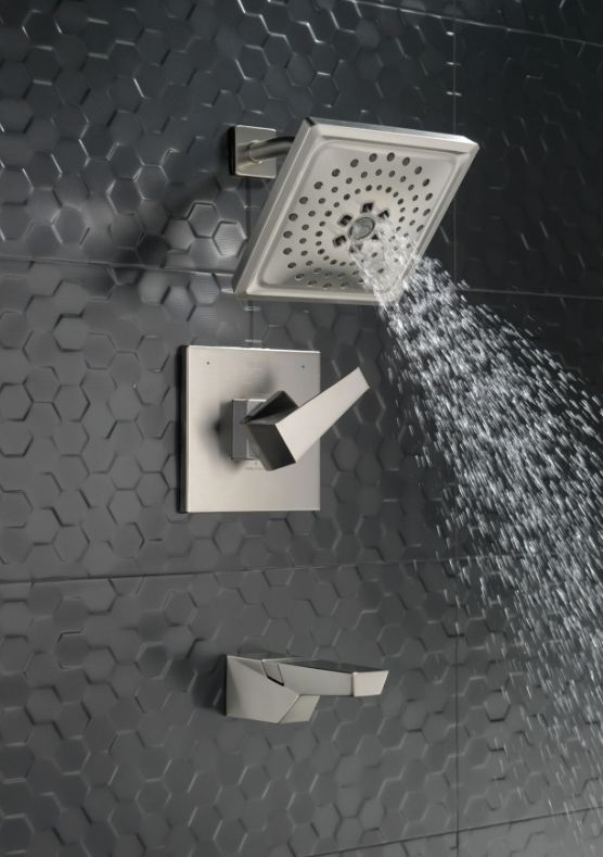 Delta Trillian® 14 Series Lumicoat® Stainless H2Okinetic Tub Shower Trim-3