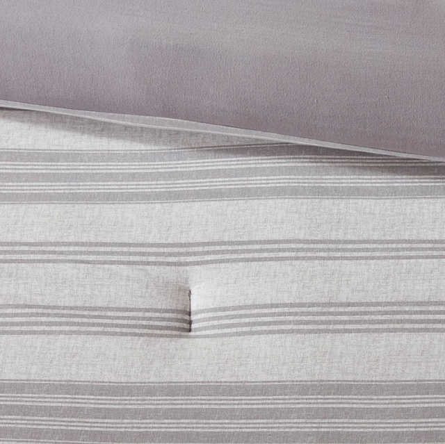 Olliix by Urban Habitat Cole Grey Twin/Twin XL Stripe Ultra Soft Cotton Blend Jersey Knit Comforter Set-1