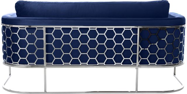 Meridian Furniture Casa Navy/Chrome Velvet Sofa-1