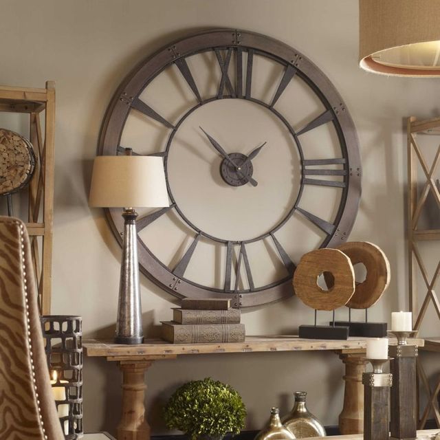 Uttermost® Ronan Rustic Bronze Large Wall Clock-2