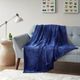 Olliix by Intelligent Design Microlight Plush Navy Throw-4