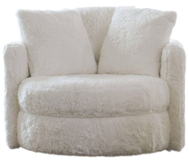 Furniture of America® Cochrane White Swivel Accent Chair-0
