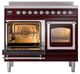 Ilve® Nostalgie II Noblesse 40'' Burgundy Pro Style Induction Range with Chrome Trim-3