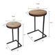 A & B Home 2-Piece Natural Side Table Set with Black Metal Base -1