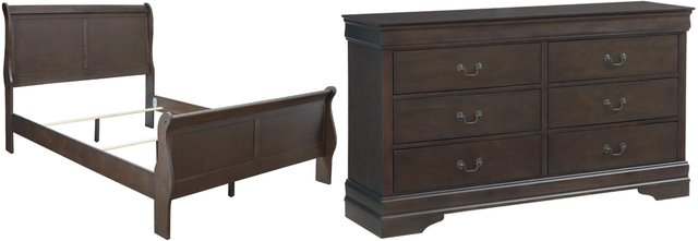 Signature Design by Ashley® Leewarden 2-Piece Dark Brown Queen Sleigh Bed Set-0