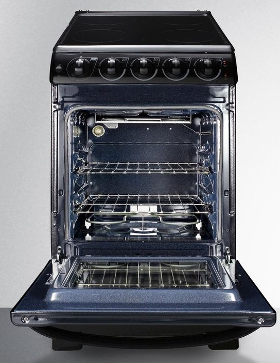 Summit® White Pearl Series 20" Black Freestanding Electric Range-1