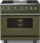 Viking® 5 Series 36" Martini Pro Style Dual Fuel (NG) Range with Polished Chrome Trim-2
