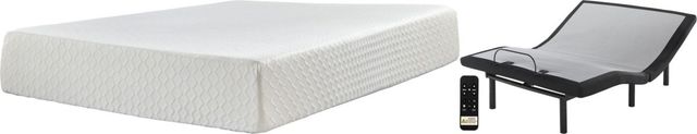 Sierra Sleep® by Ashley® Chime 2-Piece 12" Memory Foam and Better Adjustable Base King Mattress Set-0