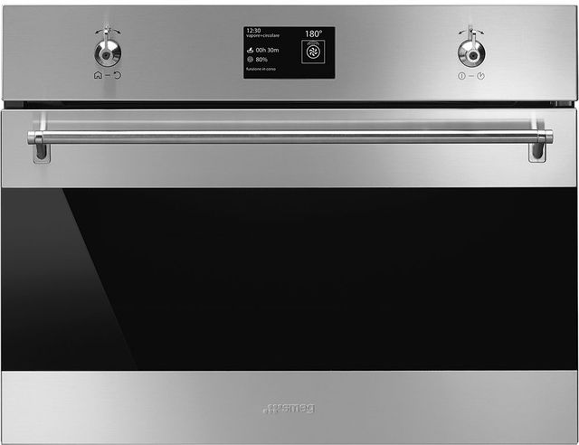 Smeg Classic 24" Fingerprint Proof Stainless Steel Electric Steam Oven-0