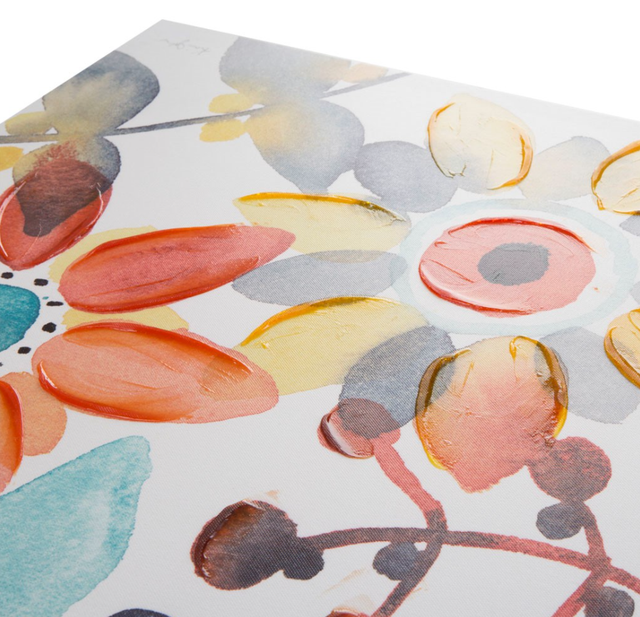 Olliix by Intelligent Design Sweet Florals 2 Piece Multi Canvas With Hand Embellishment Set-3
