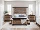 International Furniture Direct Antique Brown California King Panel Bed-1