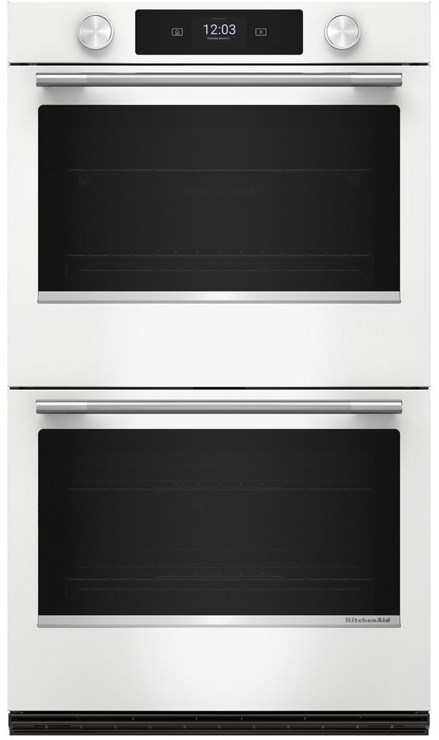 KitchenAid® 30" White Smart Double Electric Wall Oven with Assisted Cook Cycles-0
