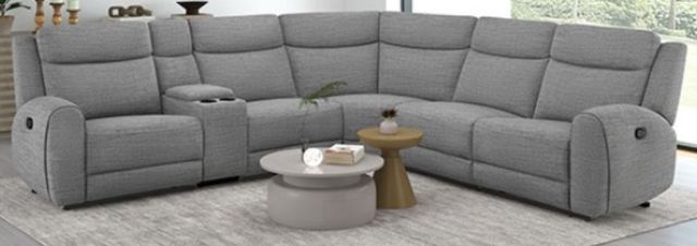 Furniture of America® Antonius 5-Piece Gray Curved Manual Reclining Sectional-0
