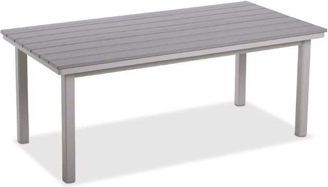 Telescope Casual Cape Grey Rustic Polymer Top Rectangular Balcony Height Table with Hole-0