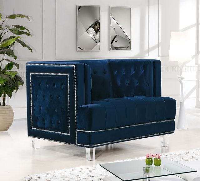 Meridian Furniture Lucas Navy Velvet Chair-3