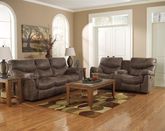 Signature Design by Ashley® Alzena 2-Piece Gunsmoke Living Room Set with Reclining Sofa-3