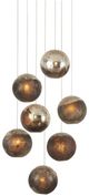 Currey & Company Pathos Antique Gold/Antique Silver/Matte Charcoal Round Multi-Drop Pendant Lighting-0