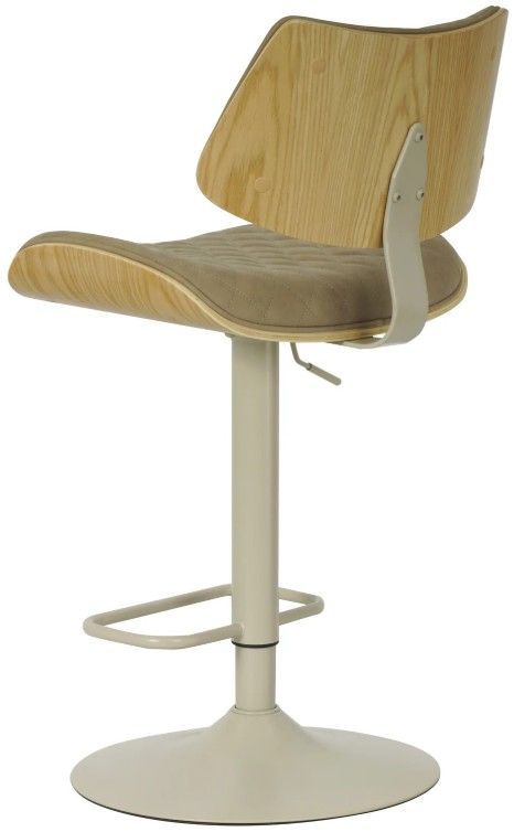 Armen Living Leland 3-Piece Oak/Vintage Taupe Barstool Set-2
