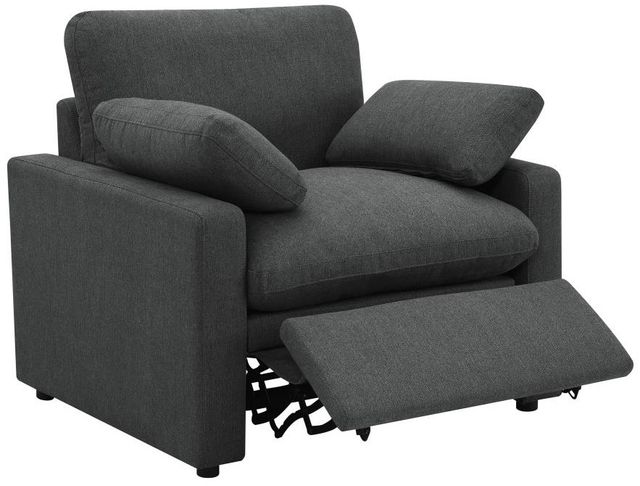 Coaster® Collins Dark Gray Upholstered Power Recliner Chair-1