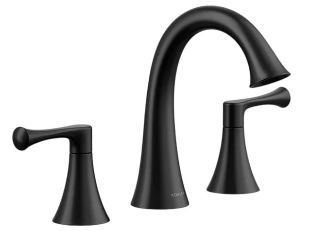 KOHLER® Buckley™ Matte Black Widespread Bathroom Sink Faucet-0