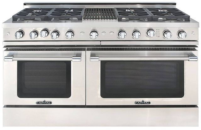 Capital Cooking™ Grand Chef 60" Stainless Steel Sealed Burner Pro Style Gas Range with Grill-0