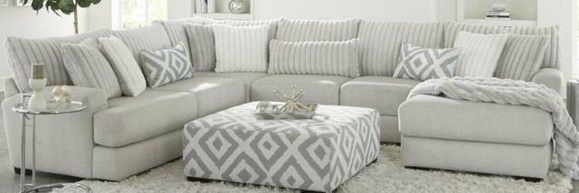 American Wholesale Furniture Cloud Heights 3-Piece Silver U-Shape Sectional and Chaise-1