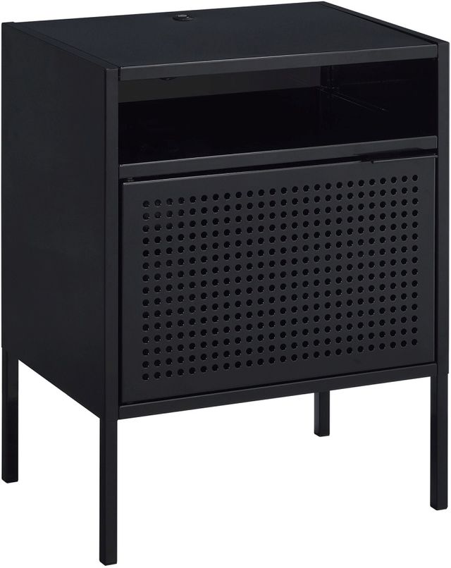 Elements International Ember Black Nightstand