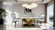Furniture of America® Palazzo 7-Piece Gold Dining Table Set with White Chairs-0